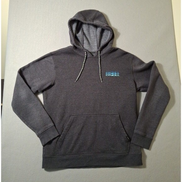 Oneill Hoodie Sweatshirt Mens Medium Gray Athletic Pullover Active Logo Beach - Picture 1 of 9